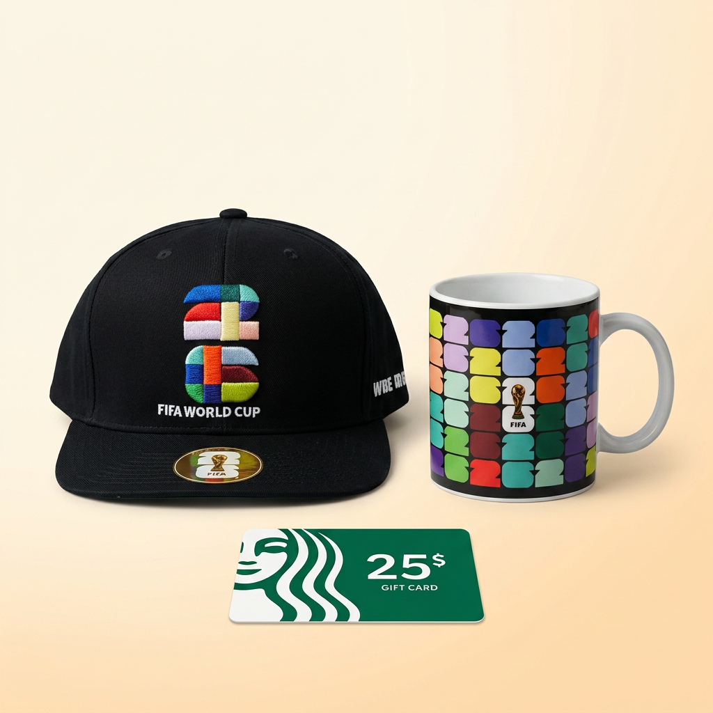 7th Place: World Cup Coffee Mug, $25 Starbucks Gift Card & Base Cap